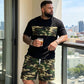 👕 50% RABATT! 🌿 Herren Camouflage-Print T-Shirt & Shorts Set – Baumwollmischgewebe, bequeme Passform & perfekt für Outdoor, Sport oder lässige Sommertage 🩳