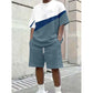 Herren Freizeit-Set – Color Block T-Shirt & Shorts 👕 Für Alltag, Urlaub & Sport