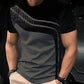👕 Herren-Crewneck-T-Shirt mit Farbblöcken – weiche Baumwolle, markanter Kontrast, vielseitig für Alltag & Freizeit 🌿
