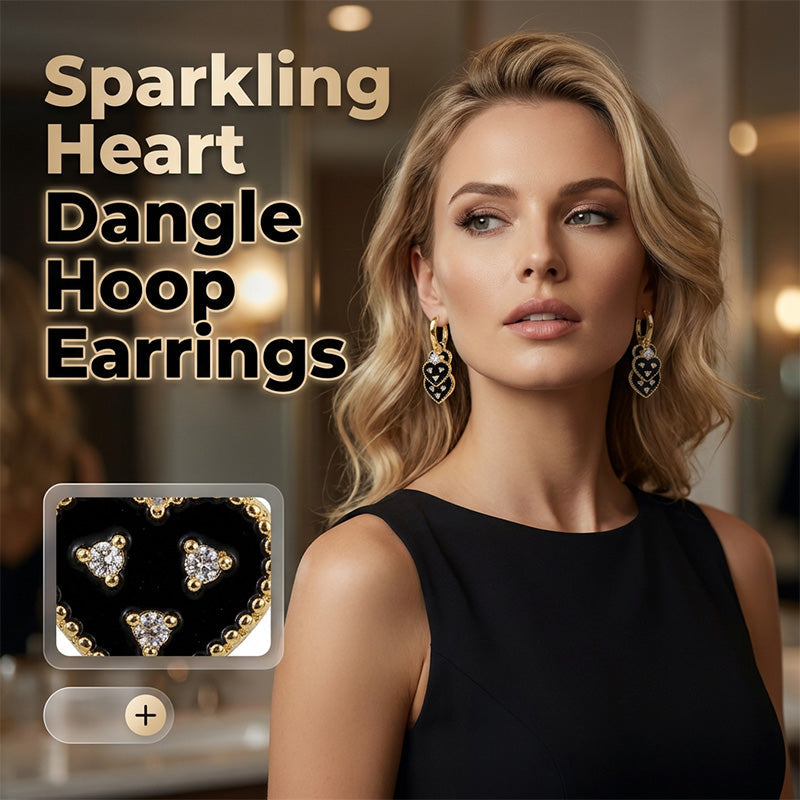 ⏰ 30 % RABATT – Nur für kurze Zeit ✨ Elegante herzförmige Hänger-Paillettenohrringe