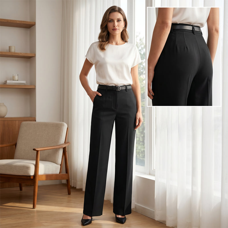⏰ 50 % RABATT – Nur für kurze Zeit ✨Damen High-Waist Hose mit weitem Bein 🌿 Locker, Elegant & Alltagstauglich