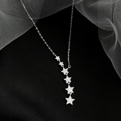 ⏰ 50 % RABATT – Nur für kurze Zeit ✨Damen Y-Kette mit Sternenanhängern ✨ Funkelnd, Elegant & Feminin