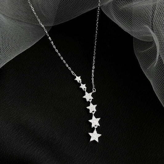 ⏰ 50 % RABATT – Nur für kurze Zeit ✨Damen Y-Kette mit Sternenanhängern ✨ Funkelnd, Elegant & Feminin