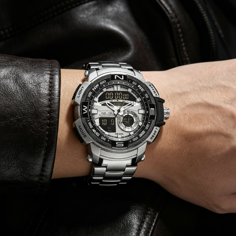 ⌚ 50% RABATT! ⏱️ Dual‑Display Sportuhr – Analog‑Digital, 3ATM & multifunktional ✨