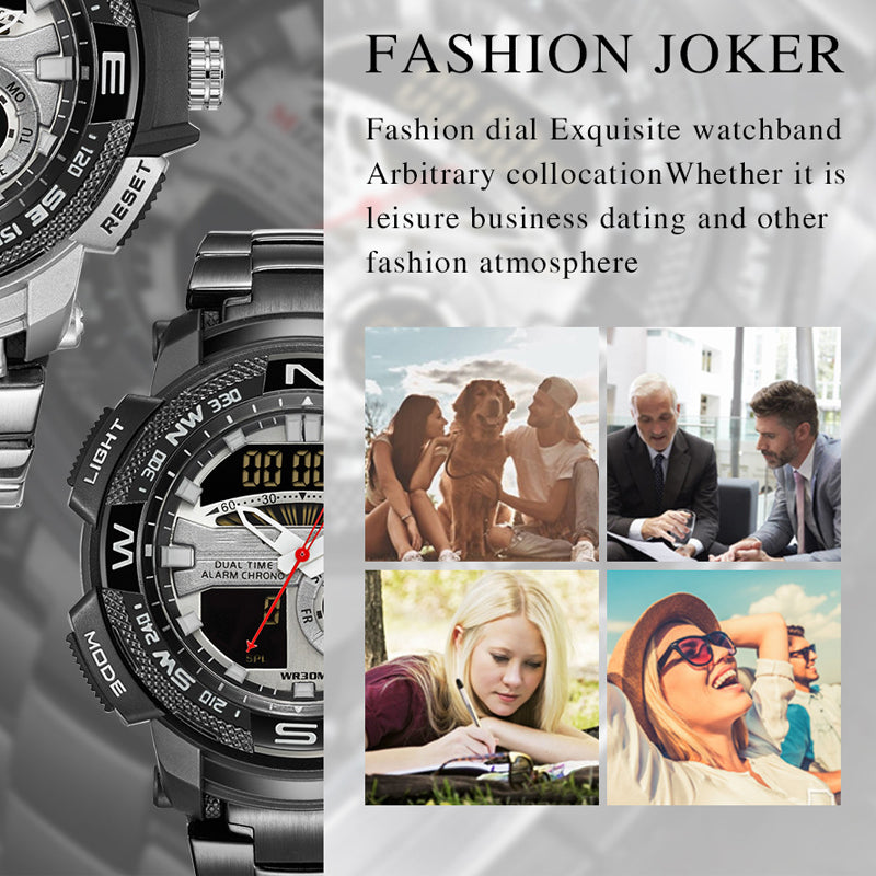 ⌚ 50% RABATT! ⏱️ Dual‑Display Sportuhr – Analog‑Digital, 3ATM & multifunktional ✨