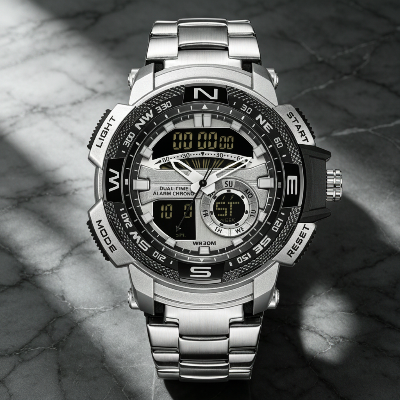 ⌚ 50% RABATT! ⏱️ Dual‑Display Sportuhr – Analog‑Digital, 3ATM & multifunktional ✨