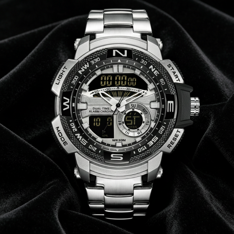 ⌚ 50% RABATT! ⏱️ Dual‑Display Sportuhr – Analog‑Digital, 3ATM & multifunktional ✨