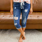 ⏰ 50 % RABATT – Nur für kurze Zeit ✨👖 Damen Denim-Caprihose mit Kordelzug ✨ Bequem, Lässig & Perfekt für den Sommer