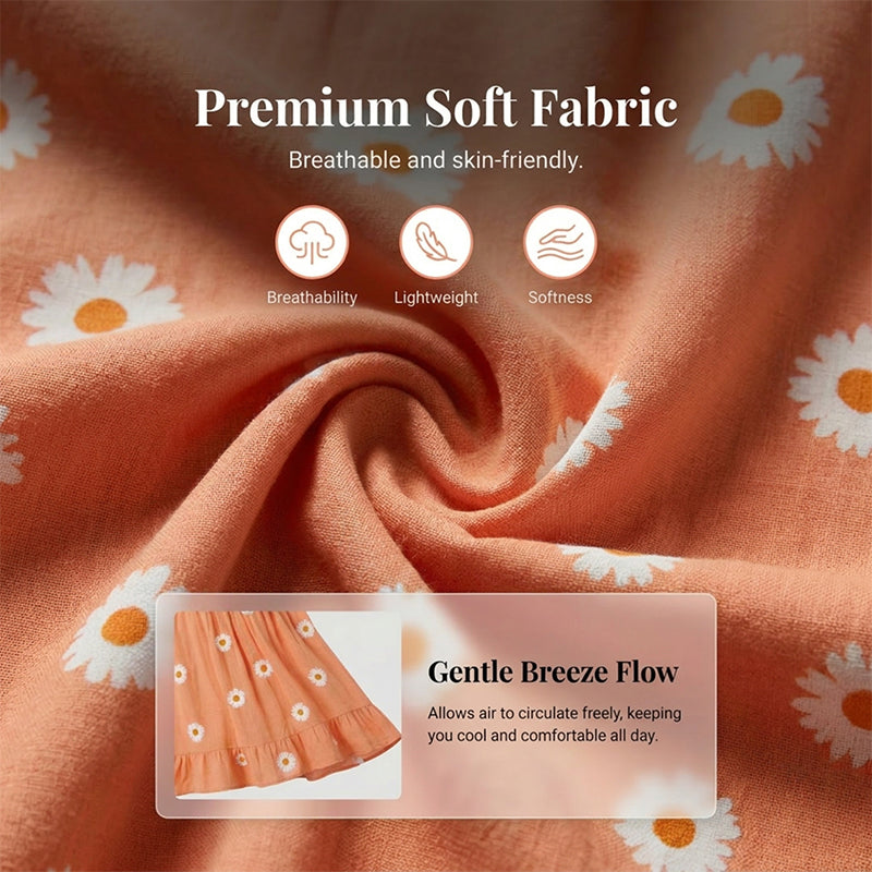 🌼 Leichtes Damen-Camitop mit Gänseblümchen-Druck & Spaghettiträgern – luftig für Sommer & Alltag ☀️