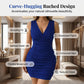 👗 Ärmelloses Bodycon-Kleid mit Raffungen – tiefer V-Ausschnitt, figurbetont & elegant, perfekt für besondere Anlässe 💃