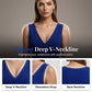 👗 Ärmelloses Bodycon-Kleid mit Raffungen – tiefer V-Ausschnitt, figurbetont & elegant, perfekt für besondere Anlässe 💃
