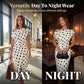 ⏰ 50 % RABATT – Nur für kurze Zeit 🌸 Damen Midi-Kleid mit Punktemuster ✨ Asymmetrischer Schnitt, Falten-Details & Elegante Passform mit Schlitz