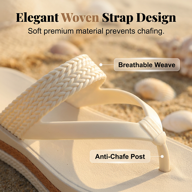 👡 Damen-Plateau-Zehenstegsandalen mit gewebten Riemen – bequem, luftig & perfekt für Strand, Alltag & Reisen ☀️🌿