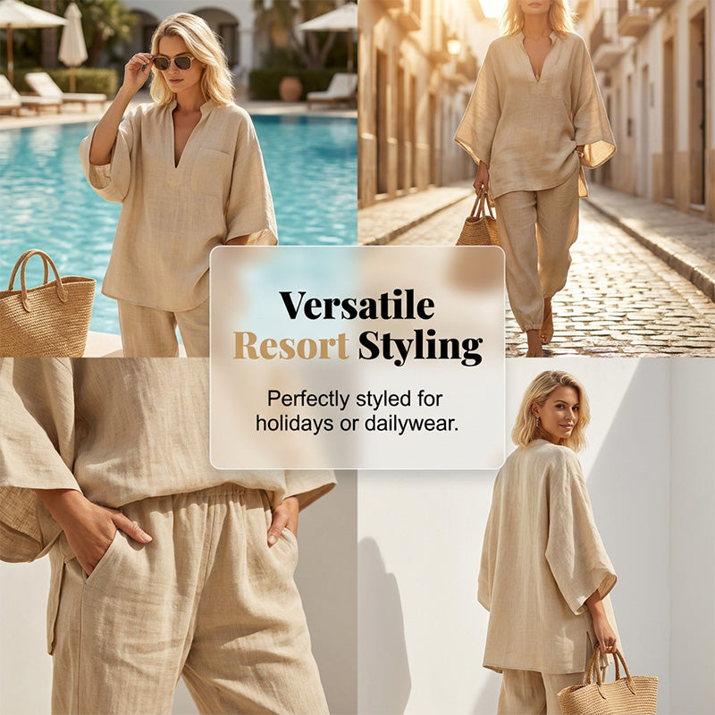 📢Mid-Season Sale: −50% nur für kurze Zeit⏰2-teiliges Sommer-Set für Damen – weite Hose mit Oversize-Oberteil & Fledermausärmeln, luftig & bequem 🌸☀️