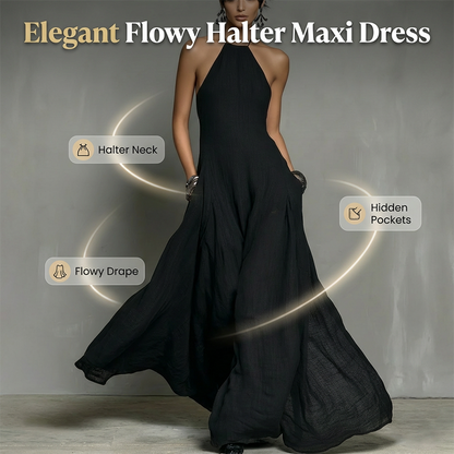 📢Mid-Season Sale: −50% nur für kurze Zeit⏰Sommerkleid 2026 für Damen – schlichter Halsterneck mit freiem Rücken, ärmellos, elegant & verführerisch 💕✨
