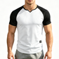 💪 50% OFF 👕 Men’s Two-Tone Athletic T-Shirt – V-Notch Collar, Raglan Sleeve Design & All-Day Comfort 🔥