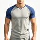 💪 50% OFF 👕 Men’s Two-Tone Athletic T-Shirt – V-Notch Collar, Raglan Sleeve Design & All-Day Comfort 🔥