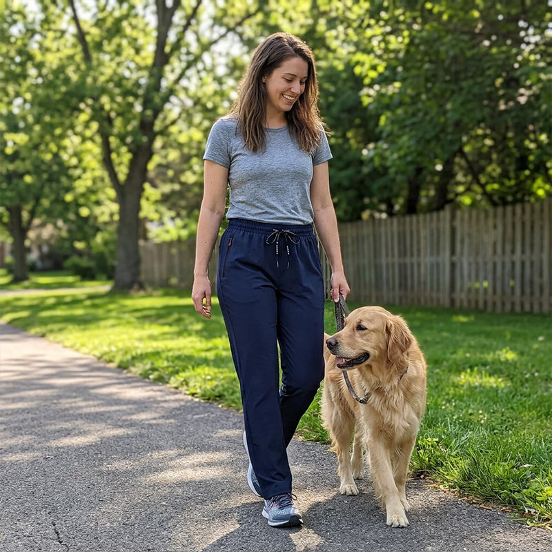 👖 50 % Rabatt – Leichte Damen-Sporthose mit hohem Bund – Reißverschlusstaschen, gerade Bein, atmungsaktiv – ideal für Gym, Laufen & Alltag 🏃‍♀️