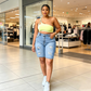 📢Mid-Season Sale: −50% nur für kurze Zeit⏰👖 Damen-Denim-Shorts in Übergrößen mit Used-Look