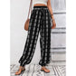 👖 Damen-Harfenhose mit Gummibund & Print – hohe Taille, luftige Passform & vielseitig für Alltag, Strand & Reisen 🌸☀️