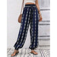 👖 Damen-Harfenhose mit Gummibund & Print – hohe Taille, luftige Passform & vielseitig für Alltag, Strand & Reisen 🌸☀️