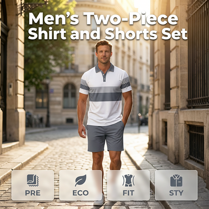 👕 2-teiliges Hemd- & Shorts-Set für Herren – bequem, atmungsaktiv & vielseitig für Sommer, Freizeit & Reisen ☀️🩳