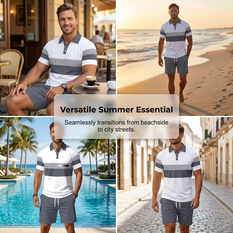 👕 2-teiliges Hemd- & Shorts-Set für Herren – bequem, atmungsaktiv & vielseitig für Sommer, Freizeit & Reisen ☀️🩳