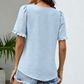 👚 Damen-Kurzarmtop mit quadratischem Ausschnitt, Rüschen & Krauseldetails – leicht, feminin & vielseitig für Alltag & Sommer 🌸
