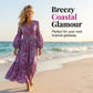👗 Boho-Kleid mit V-Ausschnitt & Kordelzug in der Taille – figurschmeichelnd, leicht & vielseitig für Alltag, Strand & Urlaub 🌸☀️