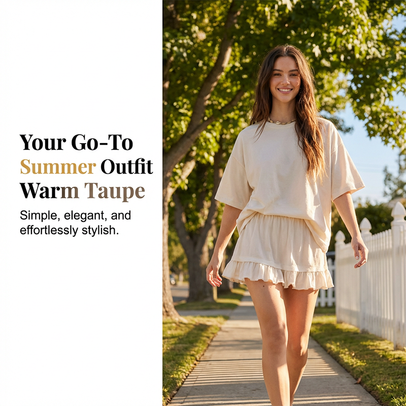⏰ 50 % RABATT – Nur für kurze Zeit ✨👚 2-teiliges Freizeit-Set – kurzärmeliges Oberteil mit Rundhals & Faltenrock, bequem, atmungsaktiv & vielseitig für Alltag, Büro & Freizeit 🌸