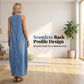 👗☀️ Ärmelloses Maxi-Jeanskleid für Damen mit praktischen Taschen