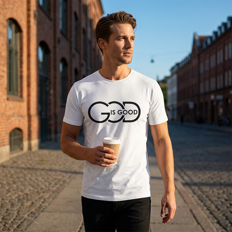 👕 Christliches Grafik-T-Shirt mit "God is Good"-Botschaft✝️
