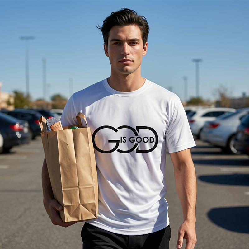 👕 Christliches Grafik-T-Shirt mit "God is Good"-Botschaft✝️