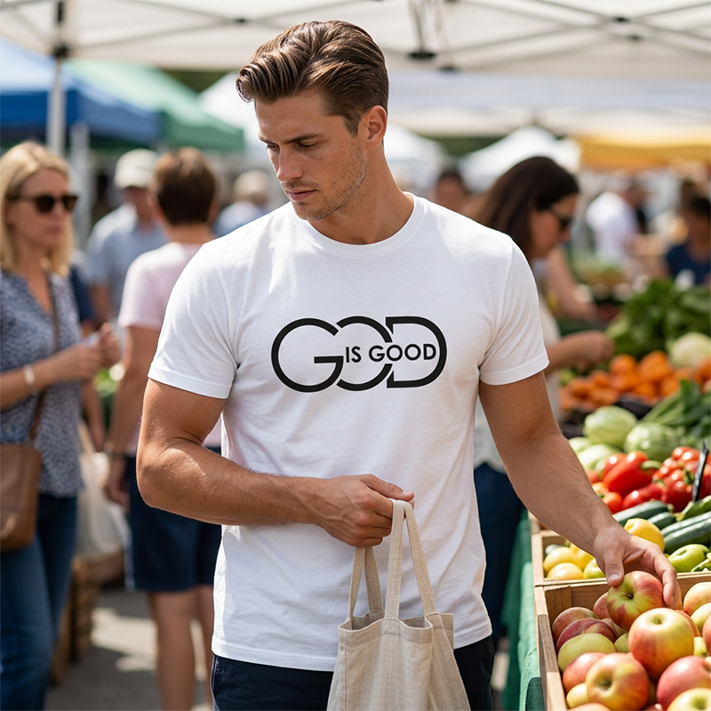 👕 Christliches Grafik-T-Shirt mit "God is Good"-Botschaft✝️