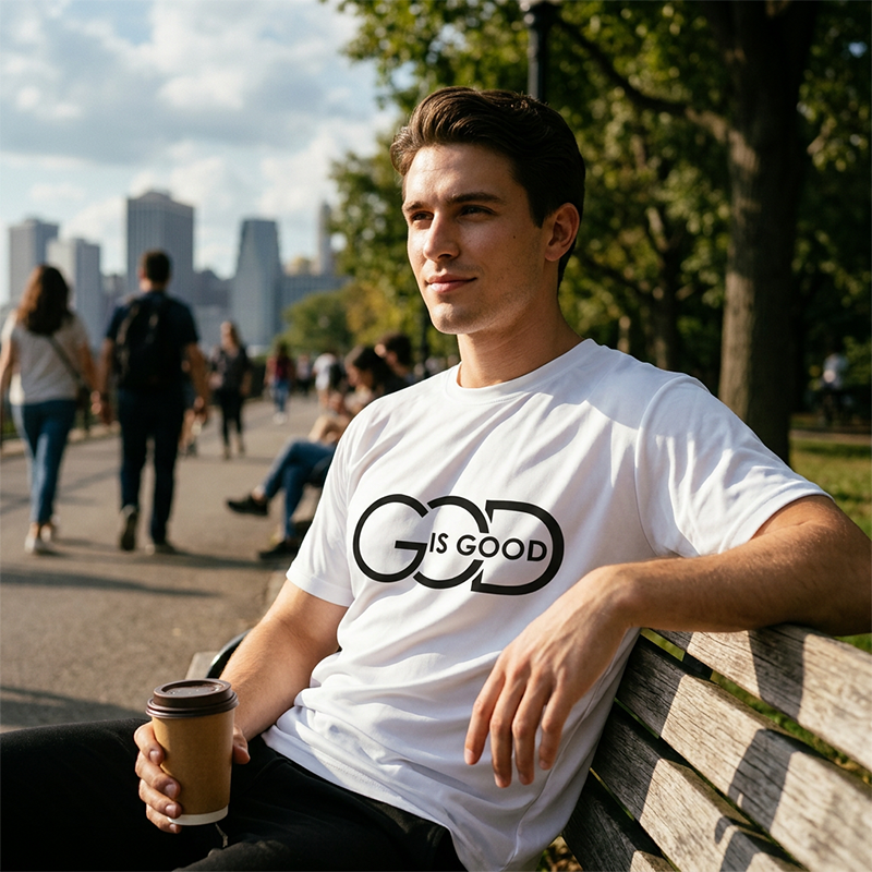 👕 Christliches Grafik-T-Shirt mit "God is Good"-Botschaft✝️