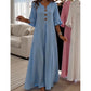 🌸🔥Damen V-Ausschnitt Lockeres Maxikleid