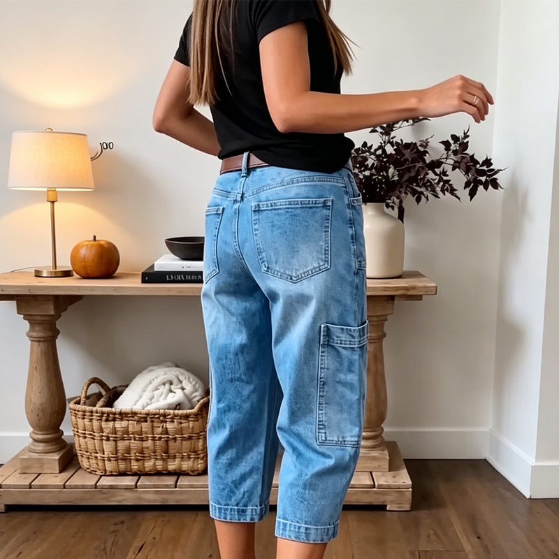 📢Mid-Season Sale: −50% nur für kurze Zeit⏰Lässige, elastische, verkürzte Jeanshose für Damen
