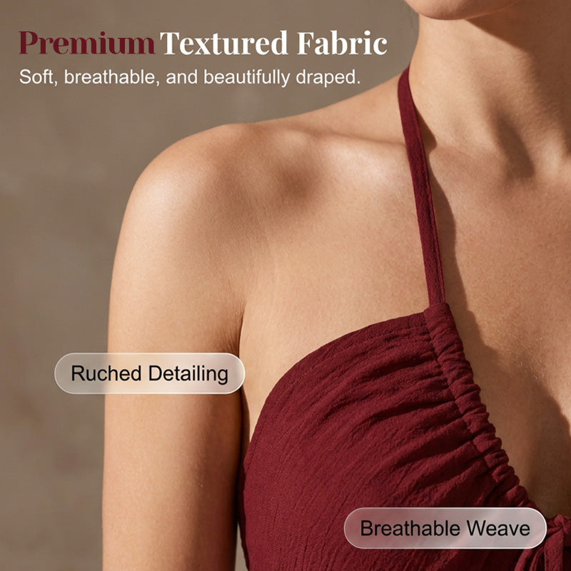 🔥50 % Rabatt auf Neuheiten – Maxikleid für Damen mit Neckholder und rückenfreiem Ausschnitt