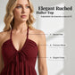 🔥50 % Rabatt auf Neuheiten – Maxikleid für Damen mit Neckholder und rückenfreiem Ausschnitt