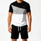 👕 2-teiliges Freizeit-Set für Herren – Color-Block T-Shirt & Shorts, atmungsaktiv, bequem & vielseitig für Alltag, Sport & Reisen 🌿