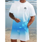 ⏰ 50 % RABATT – Nur für kurze Zeit ✨👕 2-teiliges Sommer-Set für Herren – Kurzarm-Shirt & Shorts mit Farbverlauf, atmungsaktiv, bequem & vielseitig für Alltag, Sport & Reisen 🌊