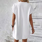👗 Damen-Tunika-Kleid mit Rundhals – einfarbig, lockere Passform mit praktischen Taschen, vielseitig & bequem für Alltag, Freizeit & Reisen 🌿
