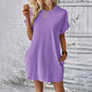 👗 Damen-Tunika-Kleid mit Rundhals – einfarbig, lockere Passform mit praktischen Taschen, vielseitig & bequem für Alltag, Freizeit & Reisen 🌿