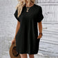 👗 Damen-Tunika-Kleid mit Rundhals – einfarbig, lockere Passform mit praktischen Taschen, vielseitig & bequem für Alltag, Freizeit & Reisen 🌿