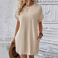 👗 Damen-Tunika-Kleid mit Rundhals – einfarbig, lockere Passform mit praktischen Taschen, vielseitig & bequem für Alltag, Freizeit & Reisen 🌿