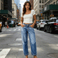 👖 Damen-Jeans mit Stretchanteil – klassischer Schnitt, bequem & vielseitig für Alltag, Büro & Freizeit 🌸