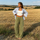 ⏰ 50 % RABATT – Nur für kurze Zeit ✨👖 Leichte Leinen-Hose – weite Passform, entspannter Schnitt, mit Bindegürtel & in dezenten Unifarben 🌿