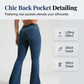 ⏰ 50 % RABATT – Nur für kurze Zeit ✨👖 Damen-Jeans mit leicht ausgestelltem Bein – mittelhoher Bund, asymmetrischer Saum & elastischer Denim, bequem & figurschmeichelnd 🌿