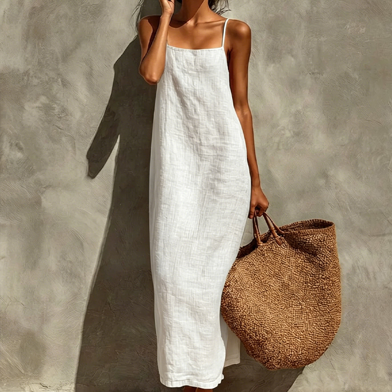 🛍️ 50 % Rabatt – Klassisches Boho-Kleid mit Spaghettiträgern & eckigem Ausschnitt – leicht & luftig für den Urlaub 🌸