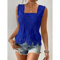 👚 Elegantes Spitzen-Tanktop mit quadratischem Ausschnitt – romantisch, vielseitig & perfekt für den Sommer 🌸